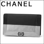 Vl z CHANEL A80741 Y60236 C0790 z {[CVl BOY CHANEL FLAP WALLET fB[X BLACK/SILVER ubN/Vo[ 