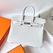 最高級皮革素材 エルメス　バーキン 25cm　白 (ホワイト)Blanc (White)(01)　ヴォーエプソン　シルバー金具 hermes-OFF08-523