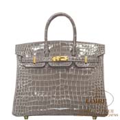 GX HERMES@o[L 25cm [Birkin 25cm]@|TX@OgD[gD[ (gDeB[O[) [GRIS TOURTERELLE(81)] @S[h