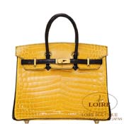 GX HERMES@o[L 25cm [Birkin 25cm] p[\iI[_[@jeBJX@W[kAu~N [JAUNE AMBRE(9D)/NOIR(89)]@S[h