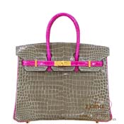GX HERMES@o[L 25cm [Birkin 25cm]@p[\iI[_[@|TX@OgD[gD[ (gDeB[O[)[YVFwU[h [GRIS TOURTERELLE(81)/ROSE SHEHERAZADE(J5)]@S[h