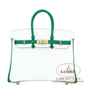 GX HERMES@o[L 25cm [Birkin 25cm]@p[\iI[_[@N}X@V~F[FeBS[BLANC(01)/VERT VERTIGO(U4)]@}bgS[h