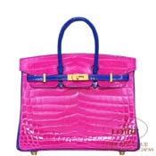 GX HERMES@o[L 25cm [Birkin 25cm] p[\iI[_[@jeBJX@[YVFwU[h~u[GNgbN [ROSE SHEHERAZADE(J5)/BLEU ELECTRIQUE(7T)]@S[h