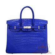 GX HERMES@o[L 25cm [Birkin 25cm]@AQ[^[}bg@u[GNgbN [BLEU ELECTRIQUE(7T)]@Vo[