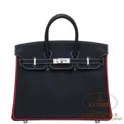 GX HERMES@o[L 25cm [Birkin 25cm]@p[\iI[_[@VF[u@N~[WJUbN (VXeb`) [NOIR(89)/ROUGE CASAQUE(Q5)]@}bgVo[