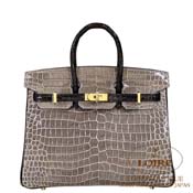 GX HERMES@o[L 25cm [Birkin 25cm]@p[\iI[_[@|TX@OgD[gD[ (gDeB[O[)~N [GRIS TOURTERELLE(81)/NOIR(89)]@S[h