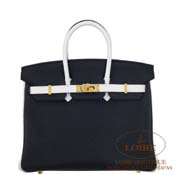 GX HERMES@o[L 25cm [Birkin 25cm]@p[\iI[_[@gS@N~V [NOIR(89)/BLANC(01)]@S[h