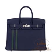 GX HERMES@o[L ItBVG 25cm [Birkin Officier 25cm]@gS~XCtg@u[jC~F[Vv [BLEU NUIT(2Z)/VERT CYPRES(6O)]@Vo[