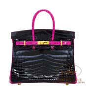 GX HERMES@o[L 25cm [Birkin 25cm] p[\iI[_[@jeBJX@N~[YVFwU[h [NOIR(89)/ROSE SHEHERAZADE(J5)]@S[h