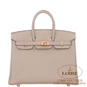 GX HERMES@o[L 25cm [Birkin 25cm]@gS@OgD[gD[ (gDeB[O[) [GRIS TOURTERELLE(81)]@[YS[h
