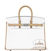 GX HERMES@o[L 25cm [Birkin 25cm]@p[\iI[_[@N}X@V~g` [BLANC(01)/TRENCH(S2)] Vo[