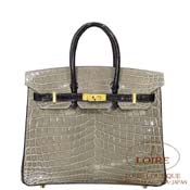 GX HERMES@o[L 25cm [Birkin 25cm]@jeBJX@OgD[gD[ (gDeB[O[)~N [GRIS TOURTERELLE(81)/NOIR(89)]@S[h