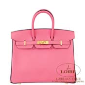GX HERMES@o[L 25cm [Birkin 25cm]@p[\iI[_[@Gv\@[YAU~N [ROSE AZALLE(8W)/NOIR(89)]@}bgS[h