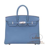 GX HERMES@o[L 25cm [Birkin 25cm]@gS@AY[ [AZUR(7R)]@Vo[