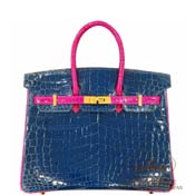 GX HERMES@o[L 25cm [Birkin 25cm] p[\iI[_[@jeBJX@Rog~[YVFwU[h[COBALT(7C)/ROSE SHEHERAZADE(J5)]@@S[h