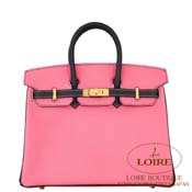 GX HERMES@o[L 25cm [Birkin 25cm]@p[\iI[_[@Gv\@[YAU~N(N~[YAUXeb`) [ROSE AZALLE(8W)/NOIR(89)]@}bgS[h