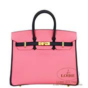 GX HERMES@o[L 25cm [Birkin 25cm]@p[\iI[_[@Gv\@[YAU~N [ROSE AZALLE(8W)/NOIR(89)]@S[h