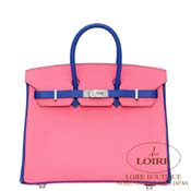 GX HERMES@o[L 25cm [Birkin 25cm]@p[\iI[_[@Gv\@[YAU~u[GNgbN [ROSE AZALLE(8W)/BLEU ELECTRIQUE(7T)]@Vo[