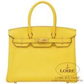 GX HERMES@o[L 30cm [Birkin 30cm]@gmr[@W[kiv [JAUNE DE NAPLES(9O)]@S[h