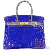 GX HERMES@o[L 30cm [Birkin 30cm]@p[\iI[_[@jeBJX@u[GNgbN~OgD[gD[ (gDeB[O[) [BLEU ELECTRIQUE(7T)/GRIS TOURTERELLE(81)]@S[h