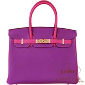 GX HERMES@o[L 30cm [Birkin 30cm]@p[\iI[_[@gS@All~[Yp[vi[Yp[v~AllXeb`j [ANEMONE(P9)/ROSE POURPRE(L3)] @VpS[h