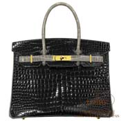 GX HERMES@o[L 30cm [Birkin 30cm]@p[\iI[_[@|TX@ N~OgD[gD[ (gDeB[O[) [NOIR(89)/GRIS TOURTERELLE(81)]@S[h