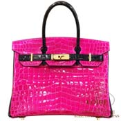 GX HERMES@o[L 30cm [Birkin 30cm]@p[\iI[_[@񃍃eBJX@ [YVFwU[h~N [ROSE SHEHERAZADE(J5)/NOIR(89)]@S[h