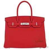GX HERMES@o[L 30cm [Birkin 30cm]@gS@[WBt [ROUGE VIF(53)]@Vo[