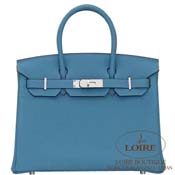 GX HERMES@o[L 30cm [Birkin 30cm]@gS@AY[ [AZUR(7R)] @Vo[