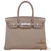 GX HERMES@o[L 30cm [Birkin 30cm]@gS@OAXt@g [GRIS ASPHALTE(M8)]@Vo[