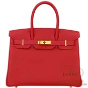 GX HERMES@o[L 30cm [Birkin 30cm]@gS@[WBt [ROUGE VIF(53)]@S[h
