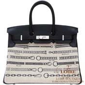 GX HERMES@o[L 35cm [Birkin 35cm]@fVFl[Dechainee]@XCtg~ghDLv@V~N [BLANC(01)/NOIR(89)]@Vo[