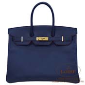 GX HERMES@o[L 35cm [Birkin 35cm]@RgD[@Gv\@u[CfBS [BLEU INDIGO(76)]@S[h
