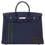 GX HERMES@o[L ItBVG 40cm [Birkin Officier 40cm]@gS~XCtg@u[jC~F[Vv [BLEU NUIT(2Z)/VERT CYPRES(6O)]@Vo[