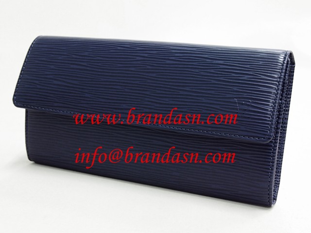 ルイ・ヴィトン LOUISVUITTON エピ ポルトフォイユ・サラ アンディゴブルー M60320 カード用ポケット付き財布