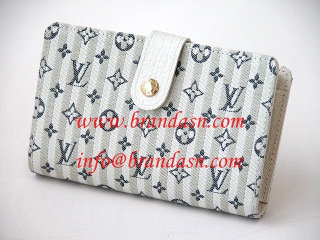 ルイ・ヴィトン LOUISVUITTON モノグラム・ミニ・ラン ポルト モネ・ビエ ヴィエノワ ブルー M95659 コインケース付き財布