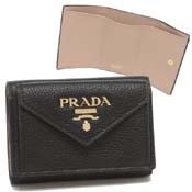プラダ 財布 新作 2021 プラダ 三つ折り財布 ダイノカラー ミニ財布 ブラック ベージュ レディース PRADA 1MH021 2BG5 F0WCL