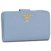 プラダ 財布 新作 2021 プラダ 二つ折り財布 サフィアーノ メタルオロ ブルー レディース PRADA 1ML225 QWA F0637