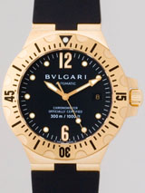最高級ブルガリスーパーコピー ブルガリ時計コピー ディアゴノ zSD40GVD プロフェッショナル　スクーバー　ラバー ブラック