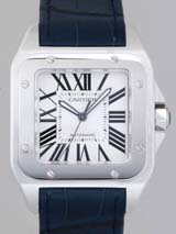 国内最大級カルティエスーパーコピー カルティエ時計コピー Cartier サントス100 W20073X8 SS　青皮 ホワイト