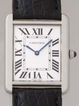 国内最大級カルティエスーパーコピー カルティエ時計コピー Cartier タンクソロ zW5200003 ＳS　ＬＭ　ブラック皮ベルト ホワイト