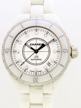 国内最大級シャネルスーパーコピー シャネル時計コピー CHANEL 腕時計 J１２ H1629 38mm　ホワイトセラミックブレス　１２Ｐダイヤ　 ホワイト