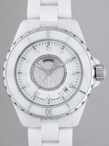 超激安シャネルスーパーコピー シャネル時計コピー CHANEL 腕時計 Ｊ１２ H1759 38mm　ホワイトセラミックブレス　１２Ｐダイヤ　文字盤中ホワイトダイヤ ホワイト