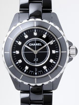 国内最大級シャネルスーパーコピー シャネル時計コピー CHANEL 腕時計 Ｊ１２ H2124 38mm　ブラックセラミックブレス　11Ｐダイヤ ブラック