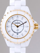 国内最大級シャネルスーパーコピー シャネル時計コピー CHANEL 腕時計 Ｊ１２ H2181 33mm　ホワイトセラミックブレス　11Ｐダイヤ　ピンクゴールドコンビ ホワイト