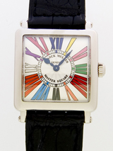 最高級フランクミュラースーパーコピー フランクミュラー時計コピー FRANCKMULLER マスタースクエア　カラードリームス z6002SQZ CD OG OG　ブラック皮 ホワイト