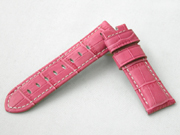 パネライ ベルト 純正 PANERAI 社外品ストラップ　40mm用 Dバックル用 合皮（クロコ型押） ピンク