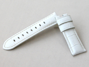 パネライ ベルト 純正 PANERAI 社外品ストラップ　40mm用 zDバックル用 合皮（クロコ型押） ホワイト